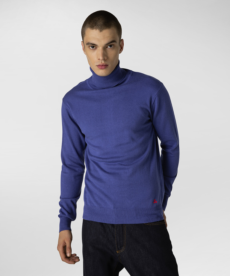High neck cotton and wool knitted sweater | Peuterey