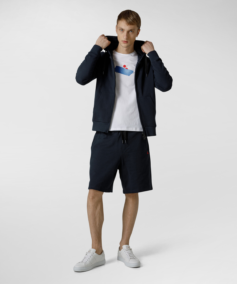 Hooded sweatshirt with dual pull zip | Peuterey