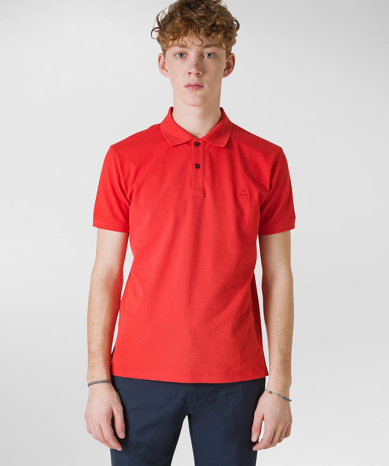 Poloshirt aus glänzendem Baumwollpiqué - Hemden & T-Shirts für Herren | Peuterey