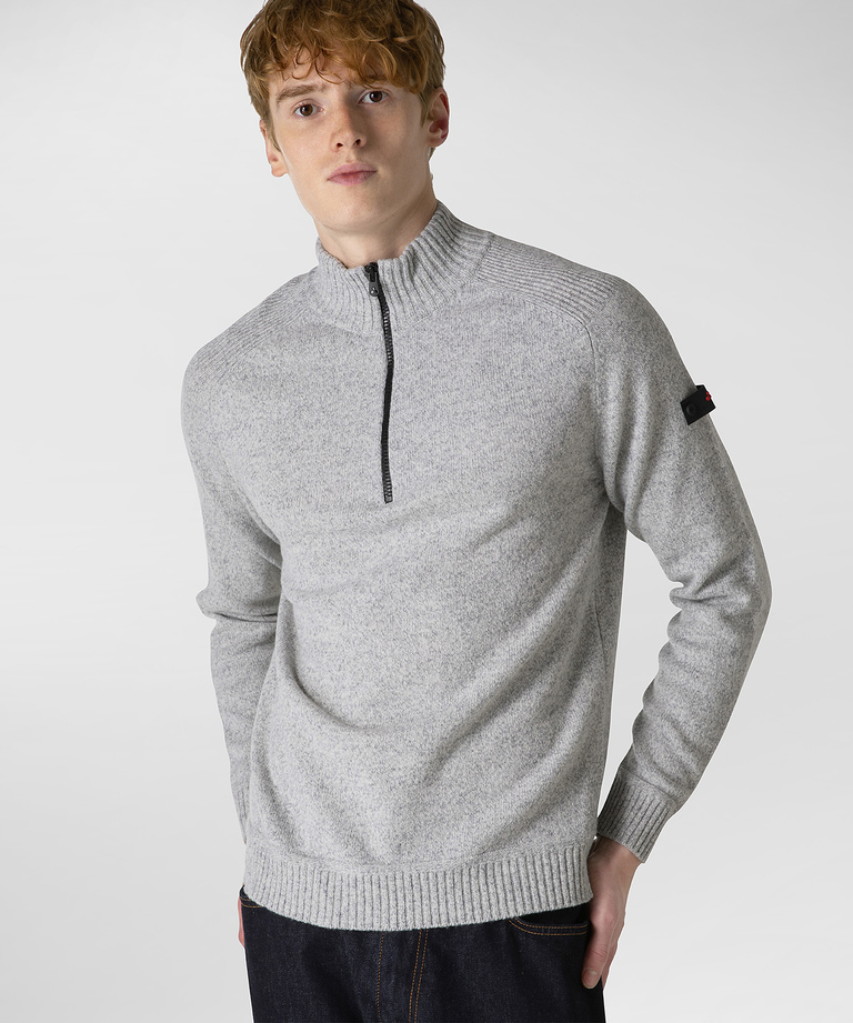 Turtleneck sweater in mouliné wool blend tricot - Elegant men's clothing - Special occasion apparel | Peuterey
