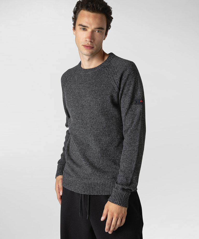 Round neck in mouliné wool blend - Clothing for Men | Peuterey