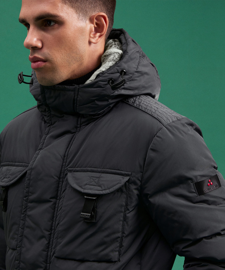 Field Jacket In Taffeta’ Con Cappuccio In Pelliccia