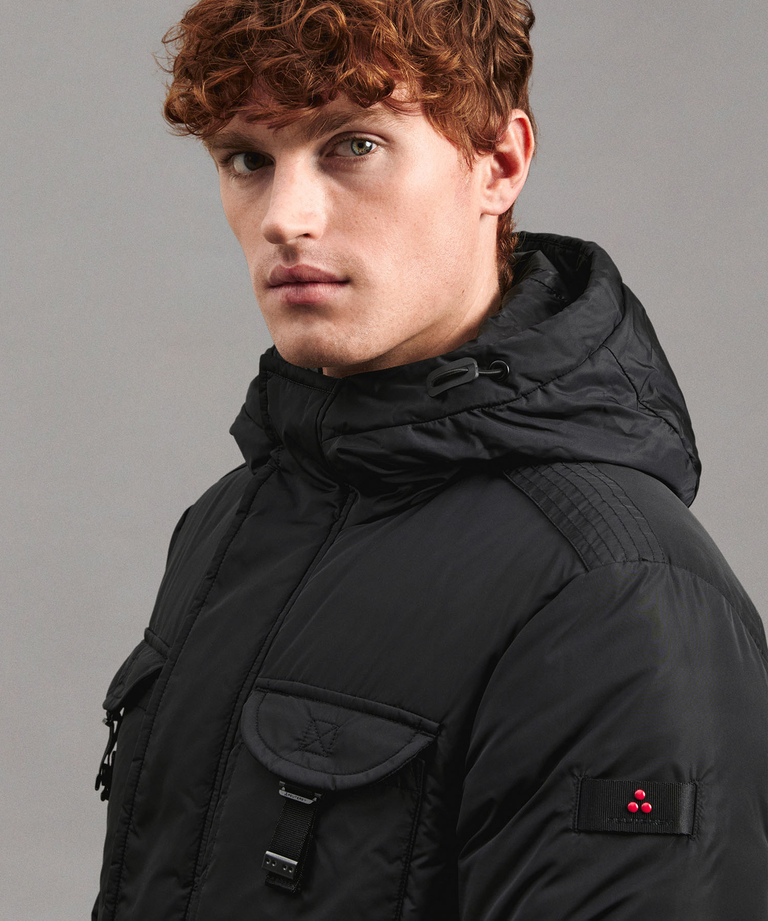 Field Jacket In Taffeta’ Con Cappuccio In Pelliccia