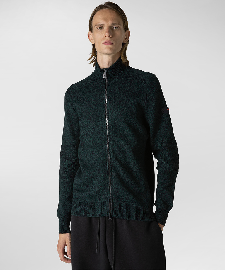 High neck jumper in mouliné wool blend knit - Clothing for Men | Peuterey