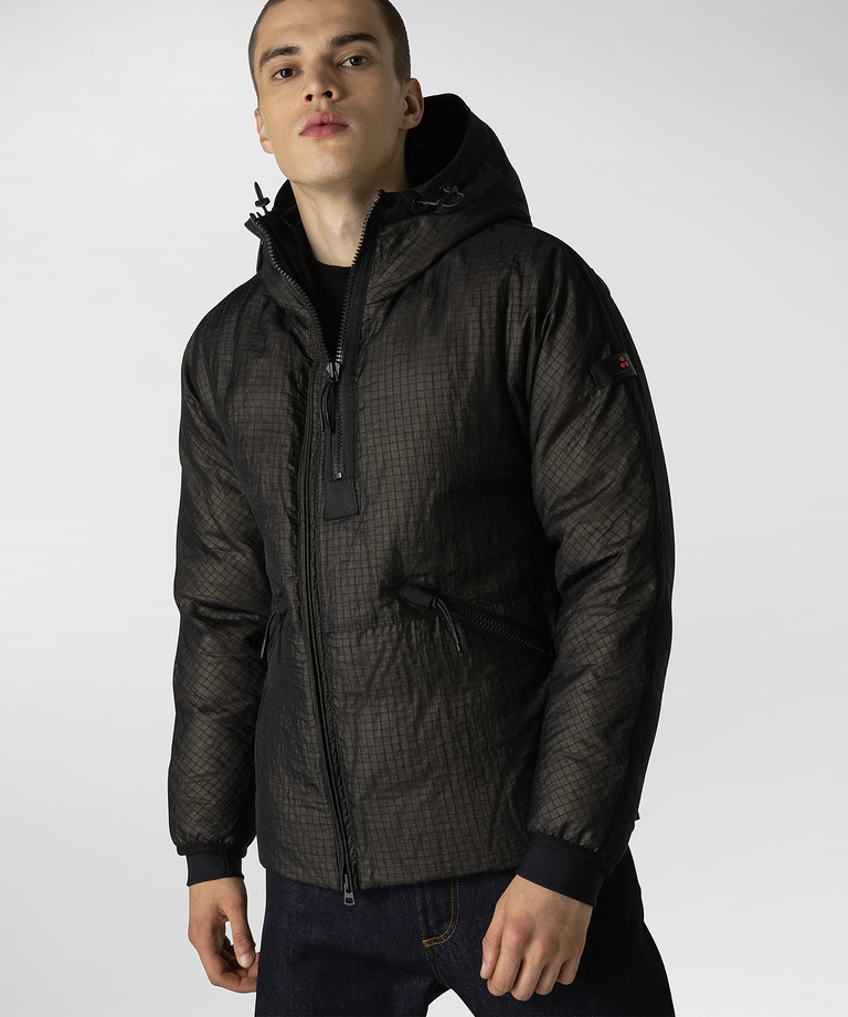 Bomber jacket with black “transparent effect” weave - Men's water repellent jackets | Peuterey