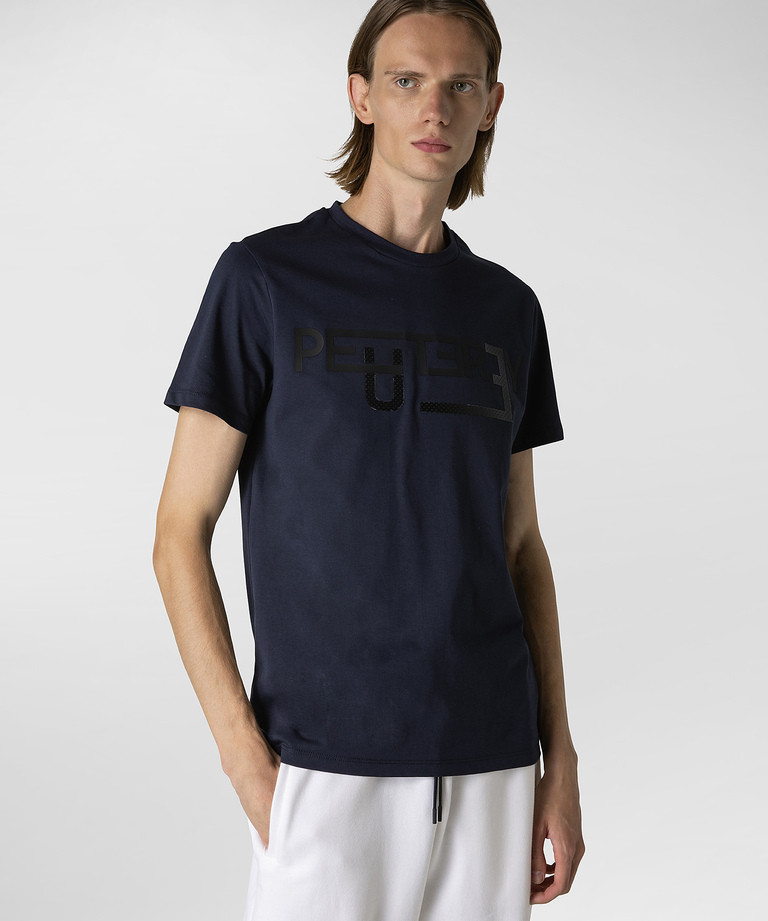 Kurzärmeliges T-Shirt mit Lettering-Print - Übergangskleidung für Herren | Peuterey