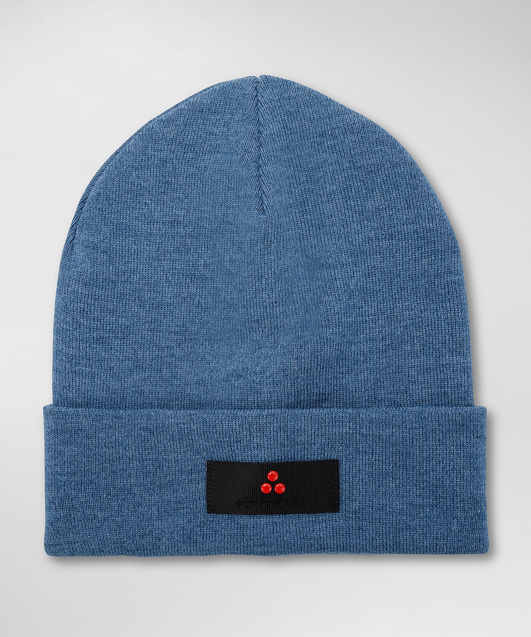 Wool blend knitted hat with logo - Winter accessories for Men | Peuterey