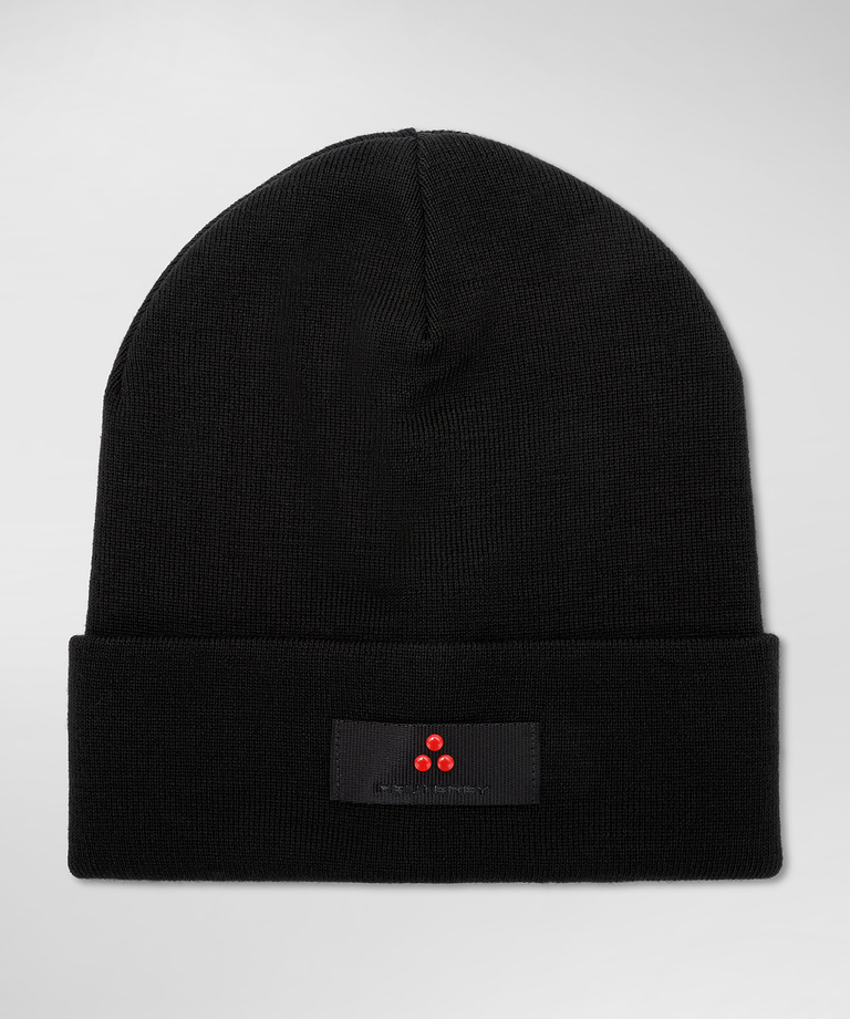 Wool blend knitted hat with logo | Peuterey
