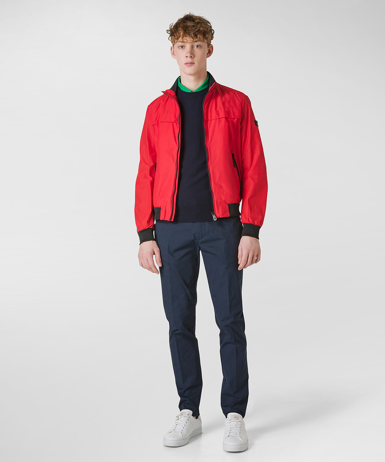 Cotton and nylon biker jacket - Men's Lightweight Jackets | Peuterey