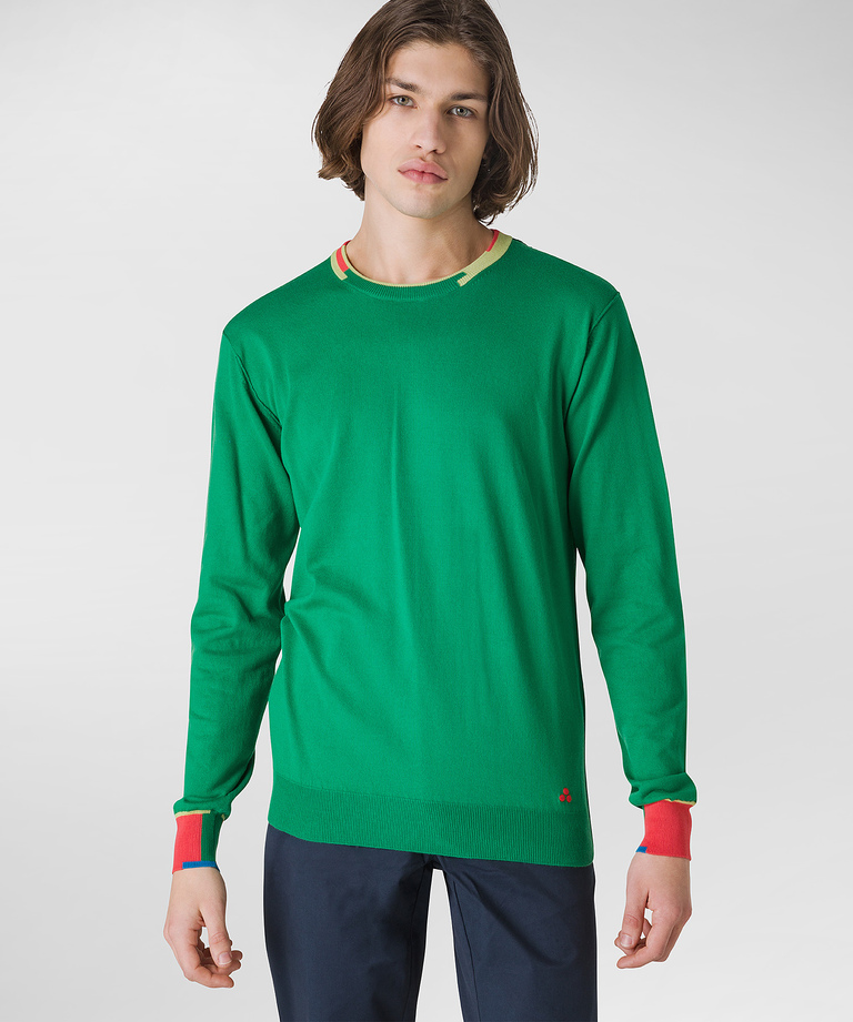 Knit sweater with coloured inserts - Timeless and iconic menswear | Peuterey
