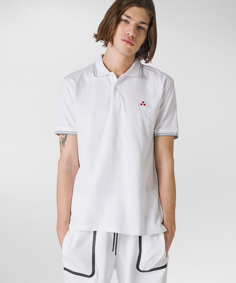 Short-sleeved polo shirt in stretch cotton. - Top And Knitwear | Peuterey