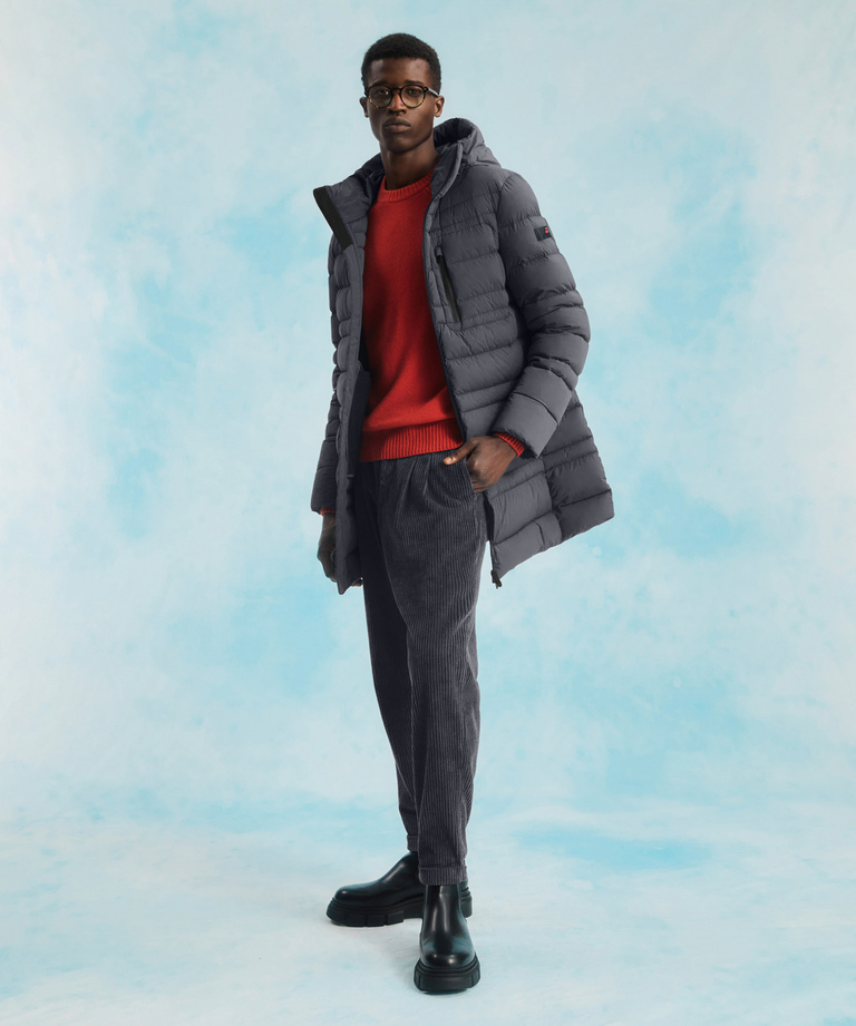 Long down jacket with offset quilt - Timeless and iconic menswear | Peuterey