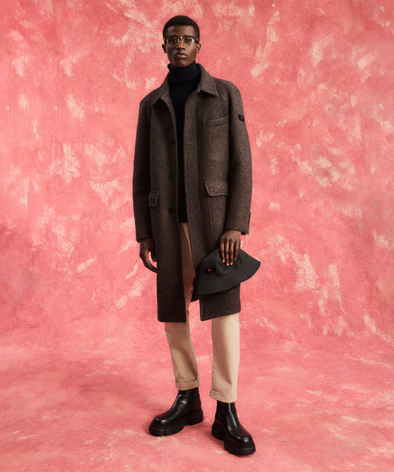 Long wool/flannel blend coat - Coats | Peuterey