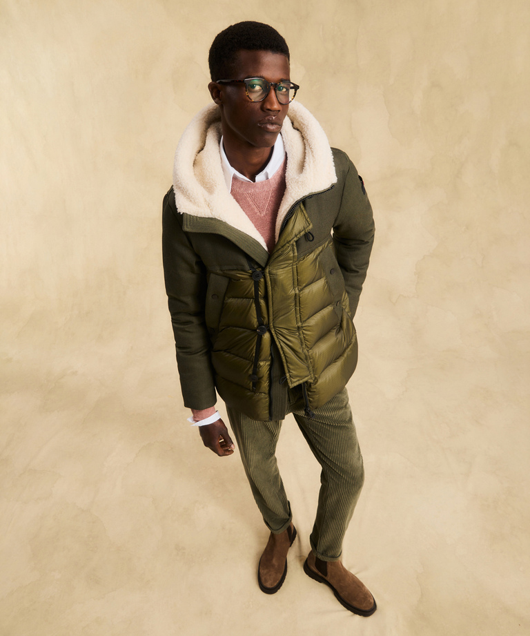 Padded, two-material jacket with teddy-like coating - Down Jackets | Peuterey