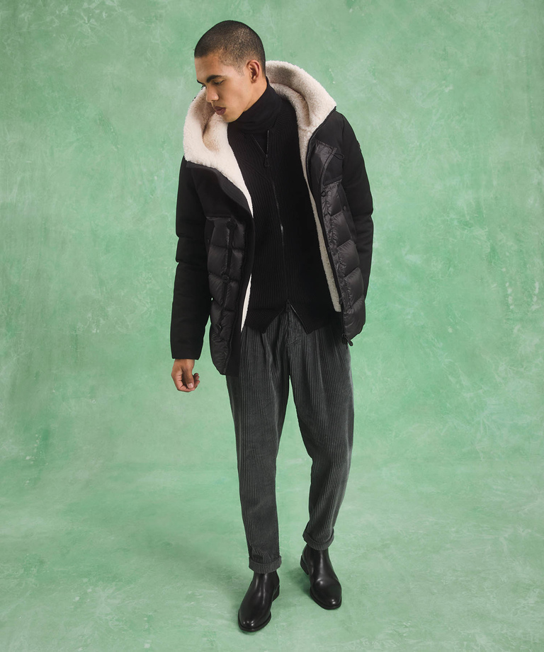Padded, two-material jacket with teddy-like coating - Windbreakers, Bomber and Leather Jackets for men | Peuterey