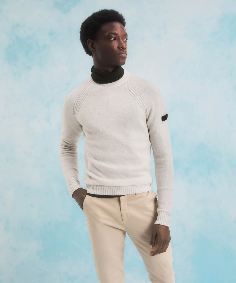 Mouliné wool blend crew-neck sweater - Top And Knitwear | Peuterey