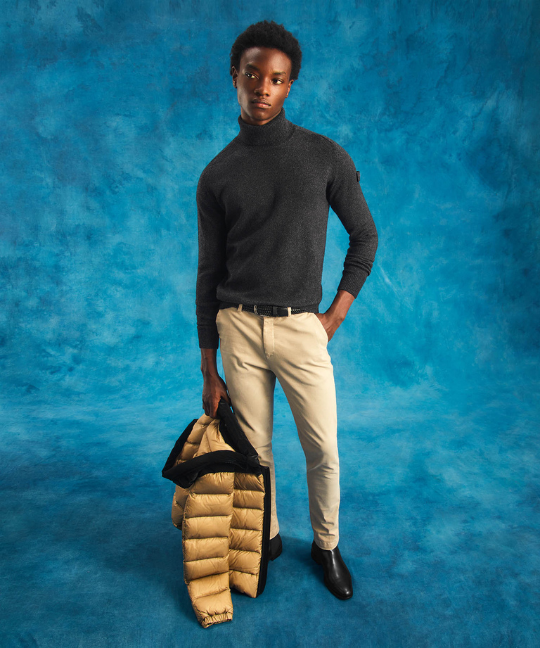High neck jumper in mouliné wool blend - Gifts for Him | Peuterey