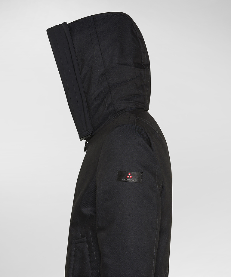 Parka Resistente In Tessuto Made In Italy Con Pelliccia
