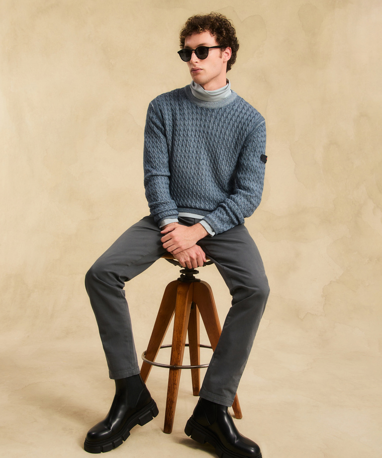 Acid-dyed braided sweater - Clothing for Men | Peuterey