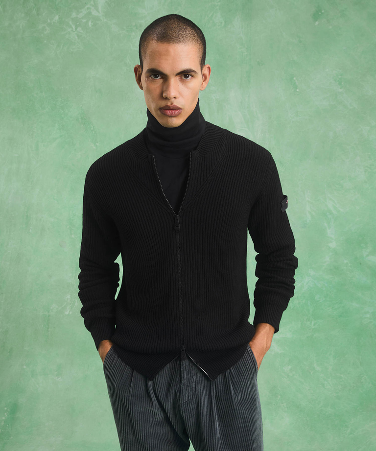 Clean cardigan with central zip - Elegant men's clothing - Special occasion apparel | Peuterey