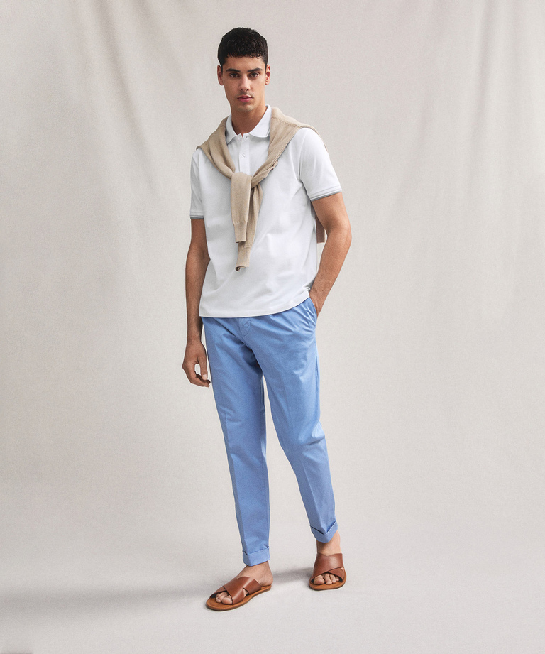 Stretch cotton pique polo shirt - Clothing for Men | Peuterey