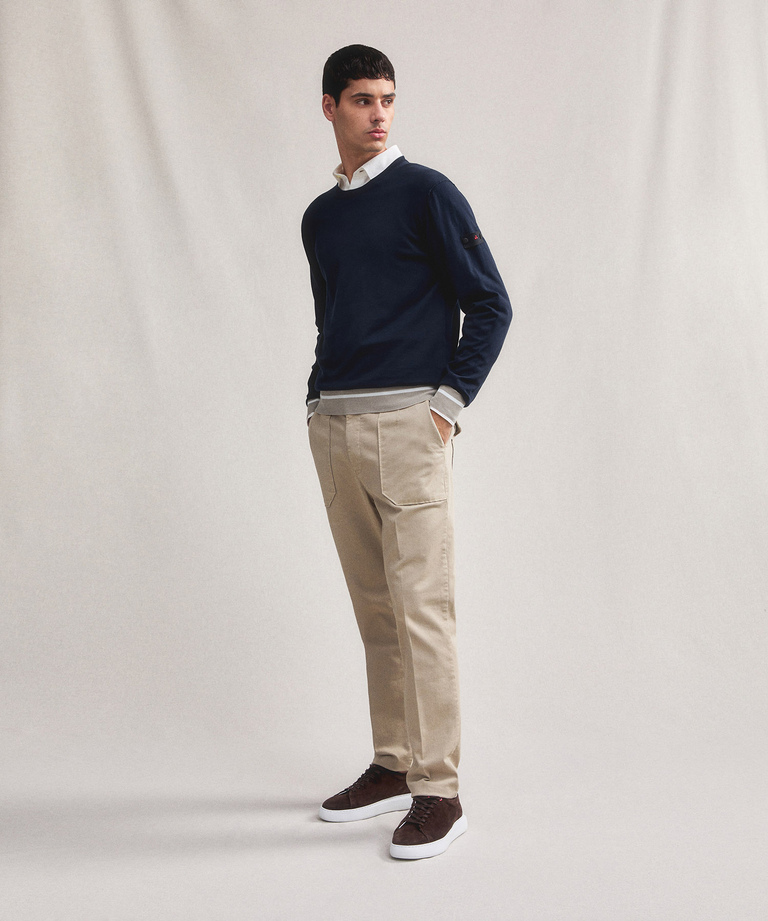 Knit sweater with striped details - Menswear Collection | Peuterey