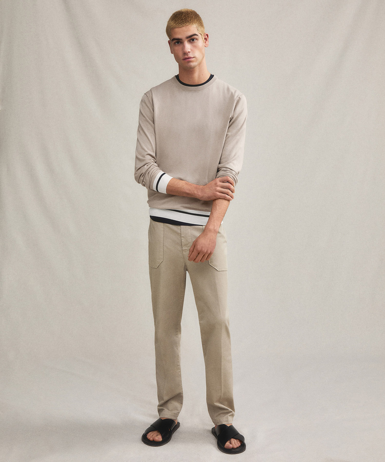 Knit sweater with striped details - Men's Top and Knitwear | Peuterey