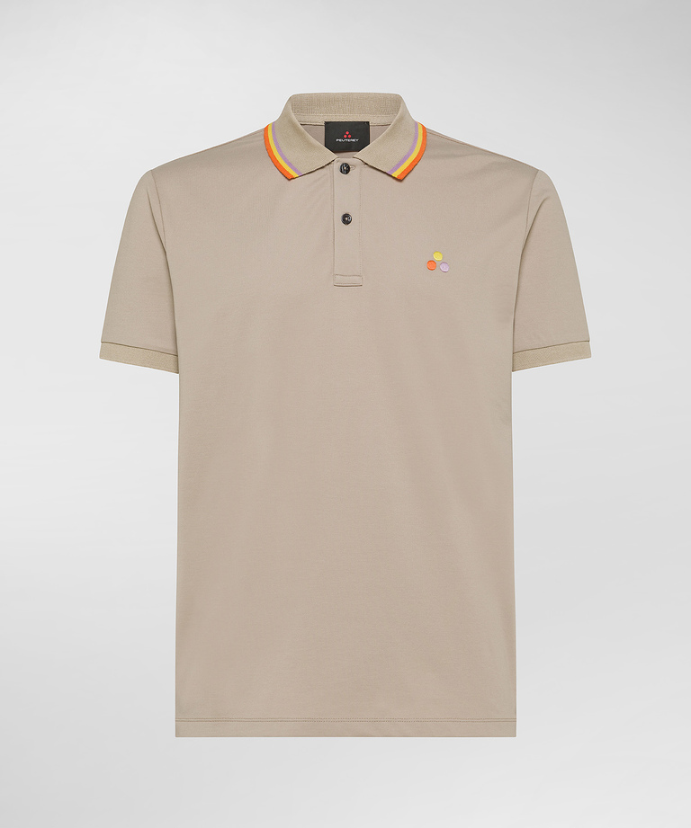 Stretch cotton pique and silk polo shirt - Men's Top and Knitwear | Peuterey