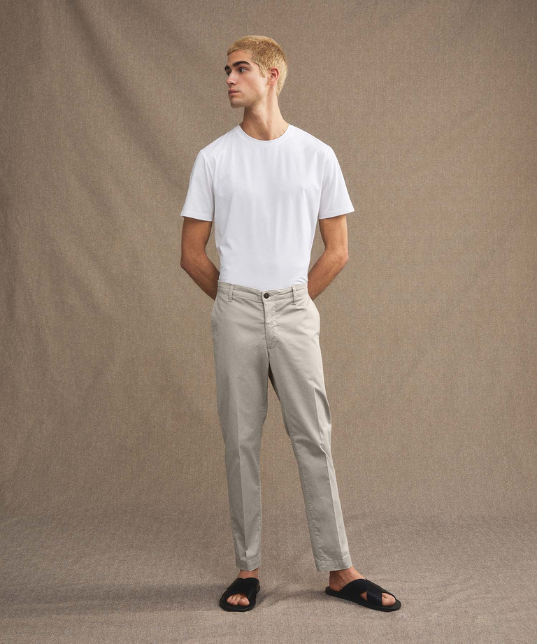 Cotton satin trousers - Men's Trousers | Peuterey