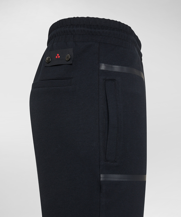 Stretch cotton Bermuda shorts with drawstring