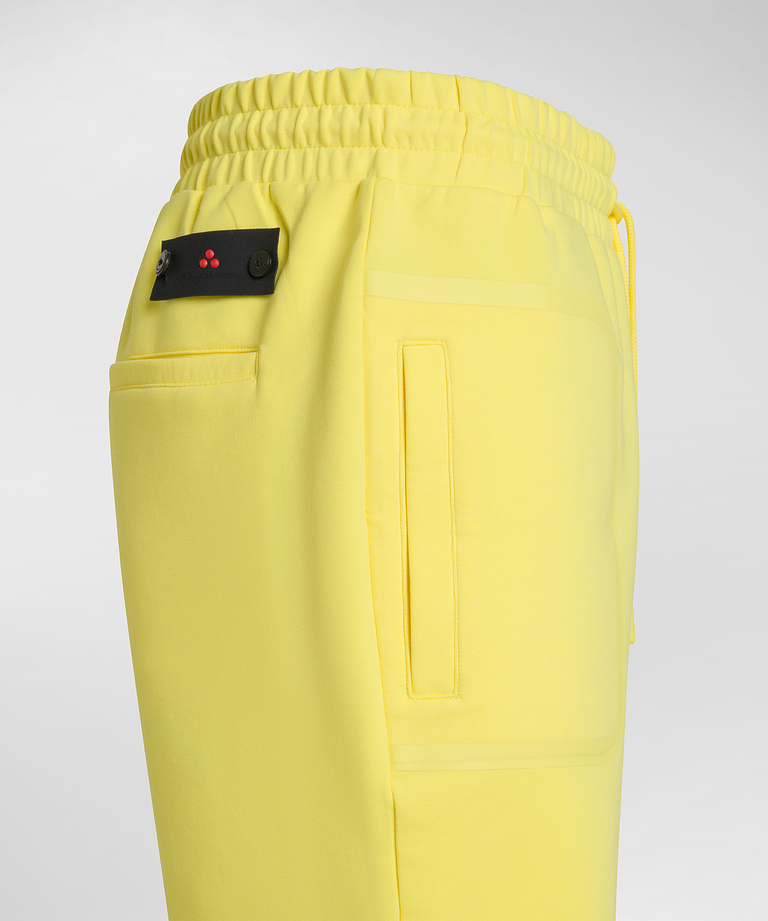 Stretch cotton Bermuda shorts with drawstring