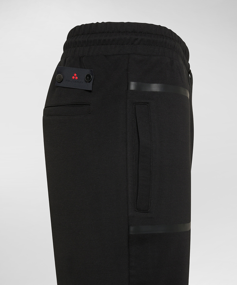 Stretch cotton Bermuda shorts with drawstring