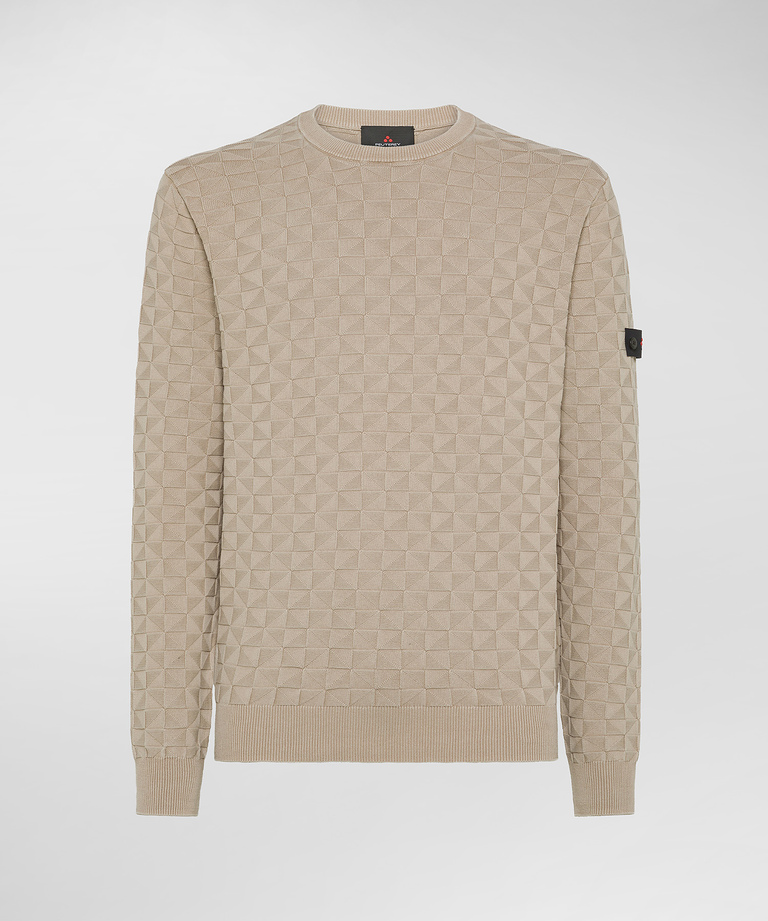 Cotton sweater with 3D effect - Men's Top and Knitwear | Peuterey