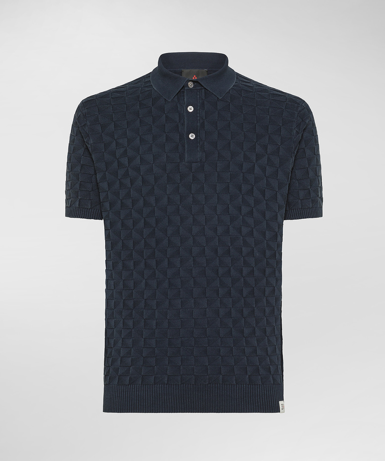Cotton polo shirt with 3D effect - Men's T-shirts and Polo Shirts | Peuterey