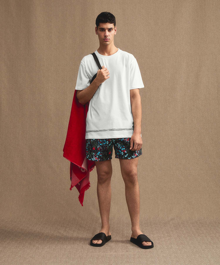 Oversized t-shirt with palm decoration - Plurals Project New Men's Collection | Peuterey