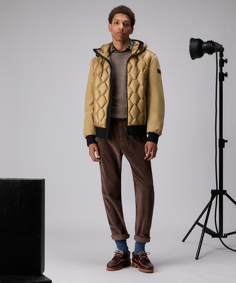 TWO-MATERIAL BOMBER JACKET WITH GEOMETRIC QUILTING - Men's Preview | Peuterey