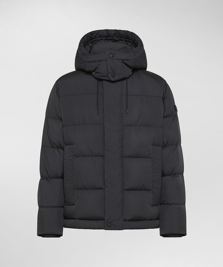 Matt nylon hooded down jacket outlet