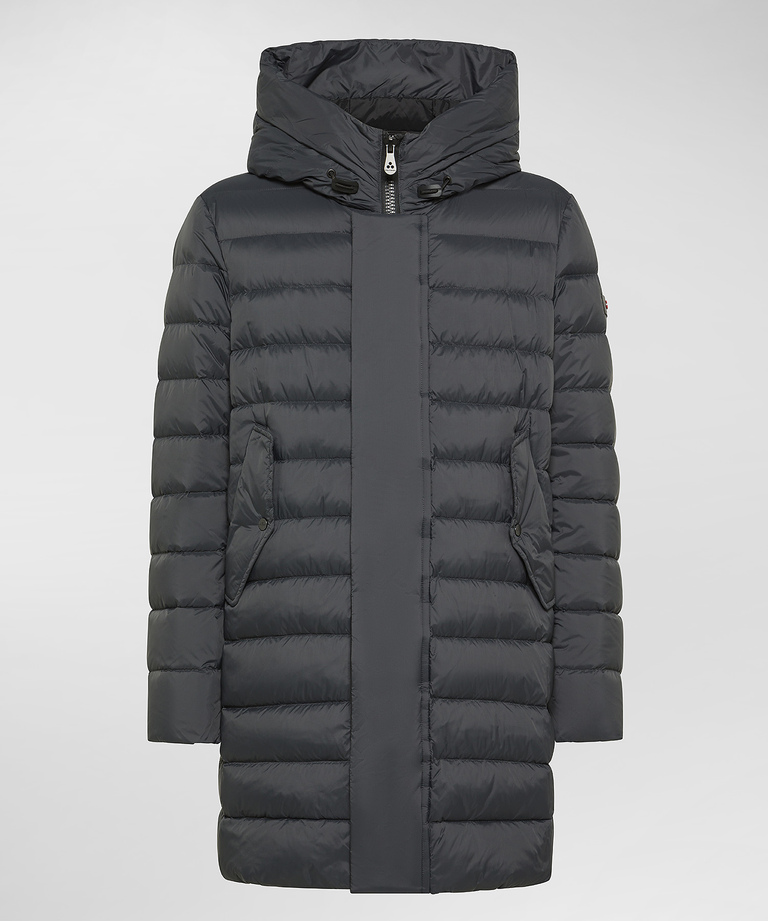Matt nylon hooded down jacket hotsell