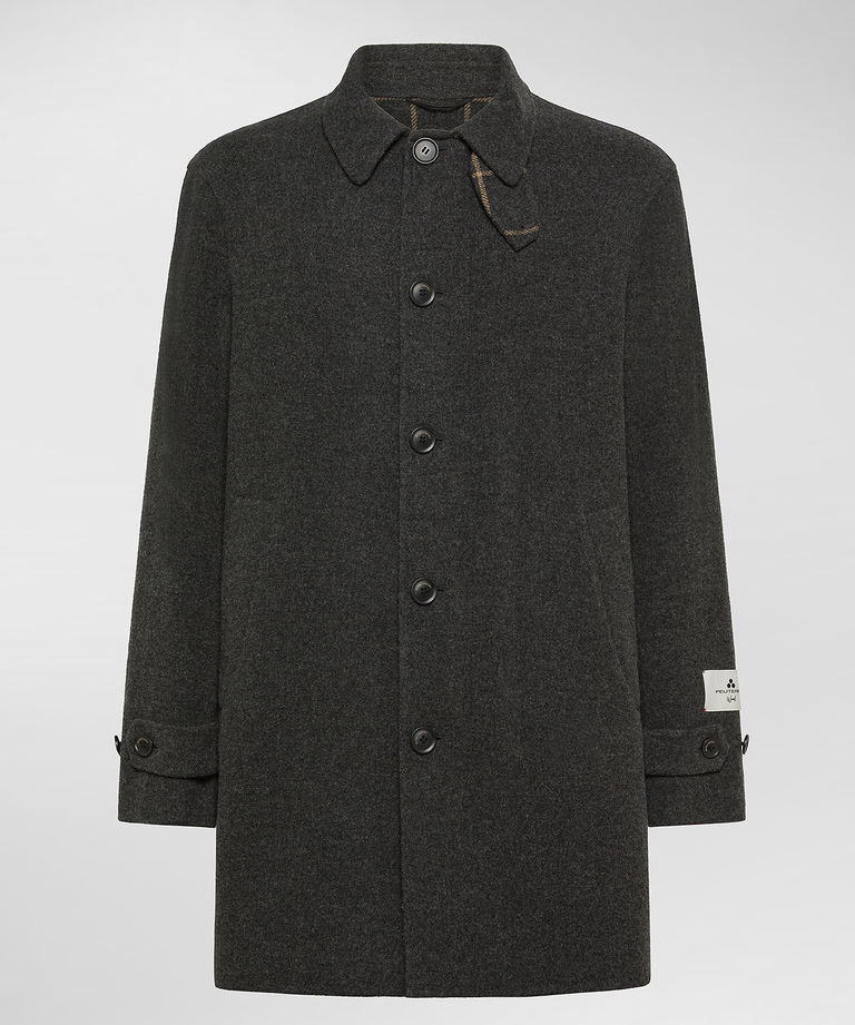 Long Double Fabric Coat - Men's Wool Coats | Peuterey