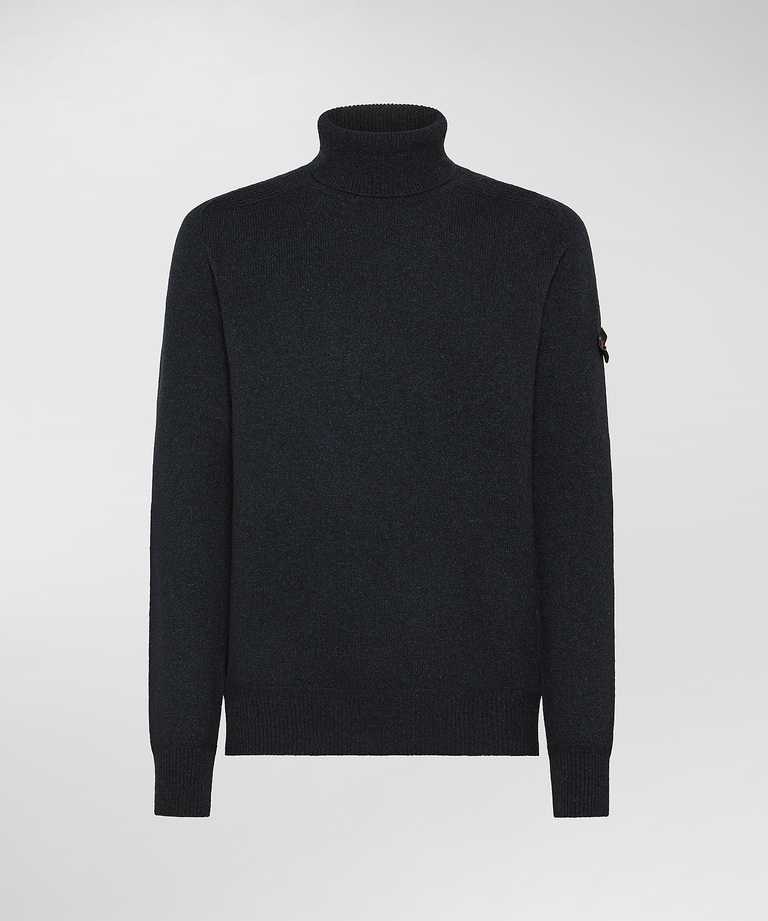 Maglione a collo alto mouline da uomo grigio Peuterey