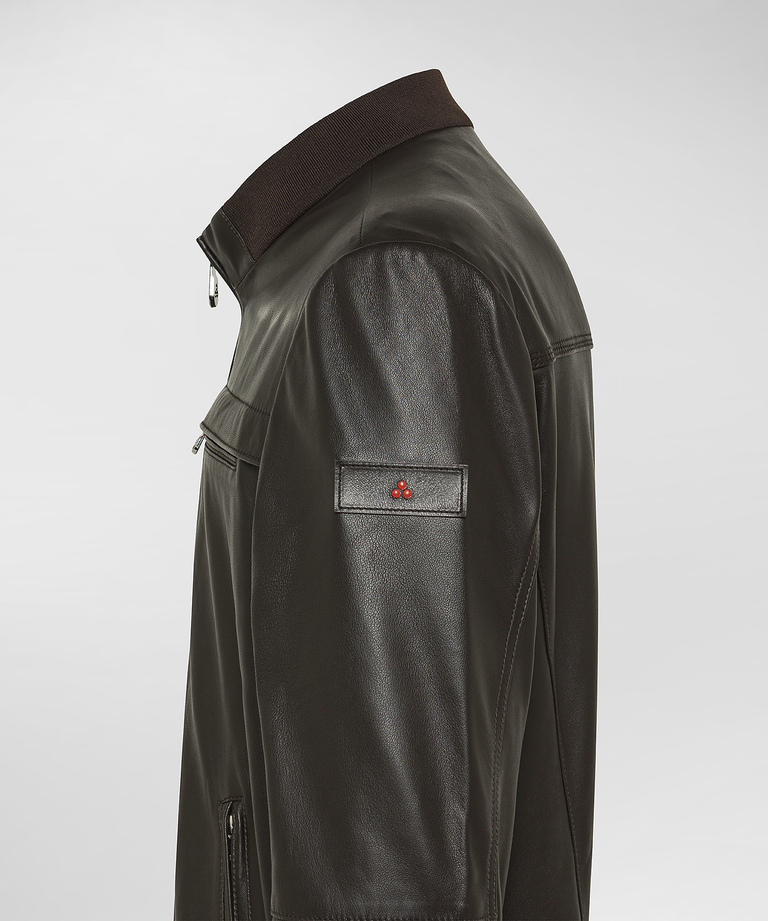 Giacca in pelle con taschini al petto