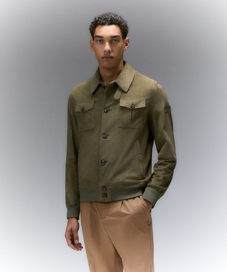 Suede jacket with Galalithe buttons