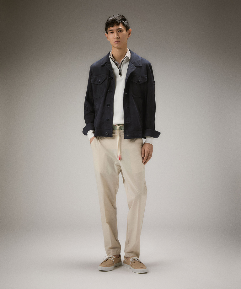 Worn-effect suede shirt jacket - Leather jackets | Peuterey