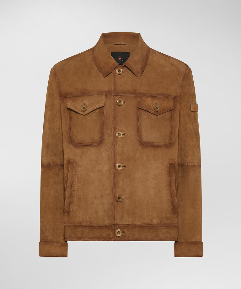 Worn-effect suede shirt jacket - Leather jackets | Peuterey