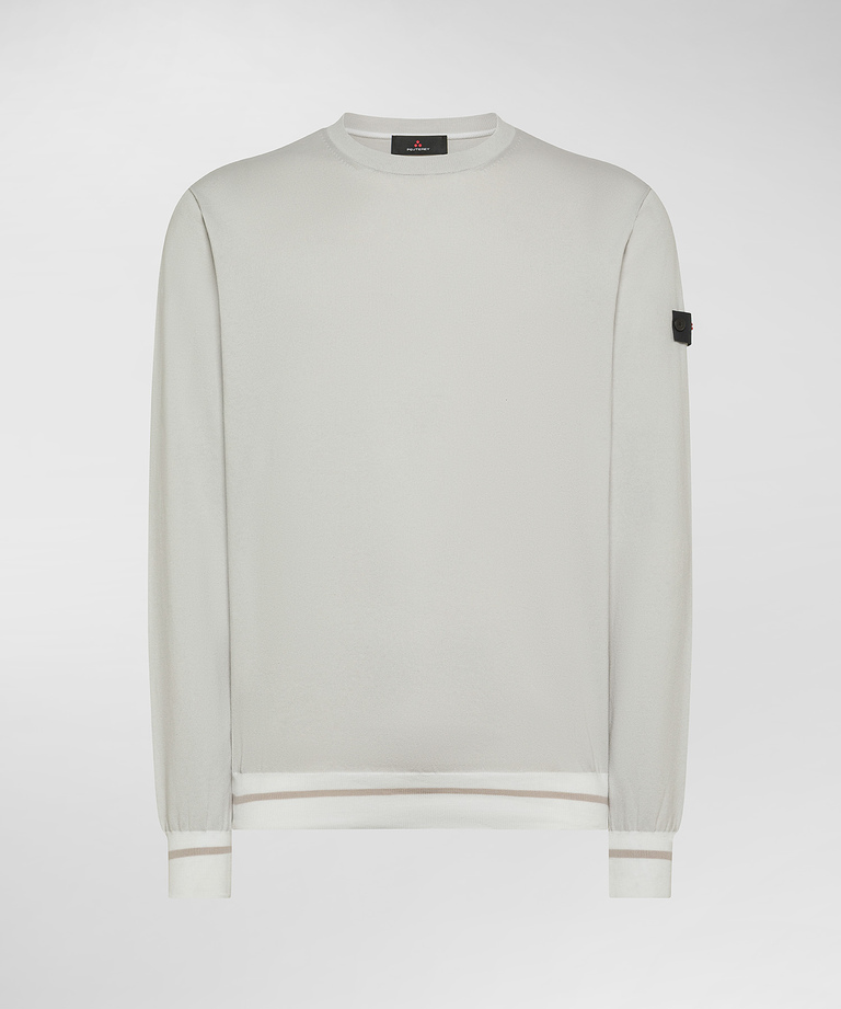 Cotton knit sweater with contrasting details - Lightweight clothing | Peuterey