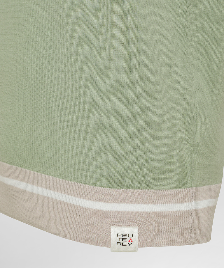 Cotton knit polo shirt with contrasting details