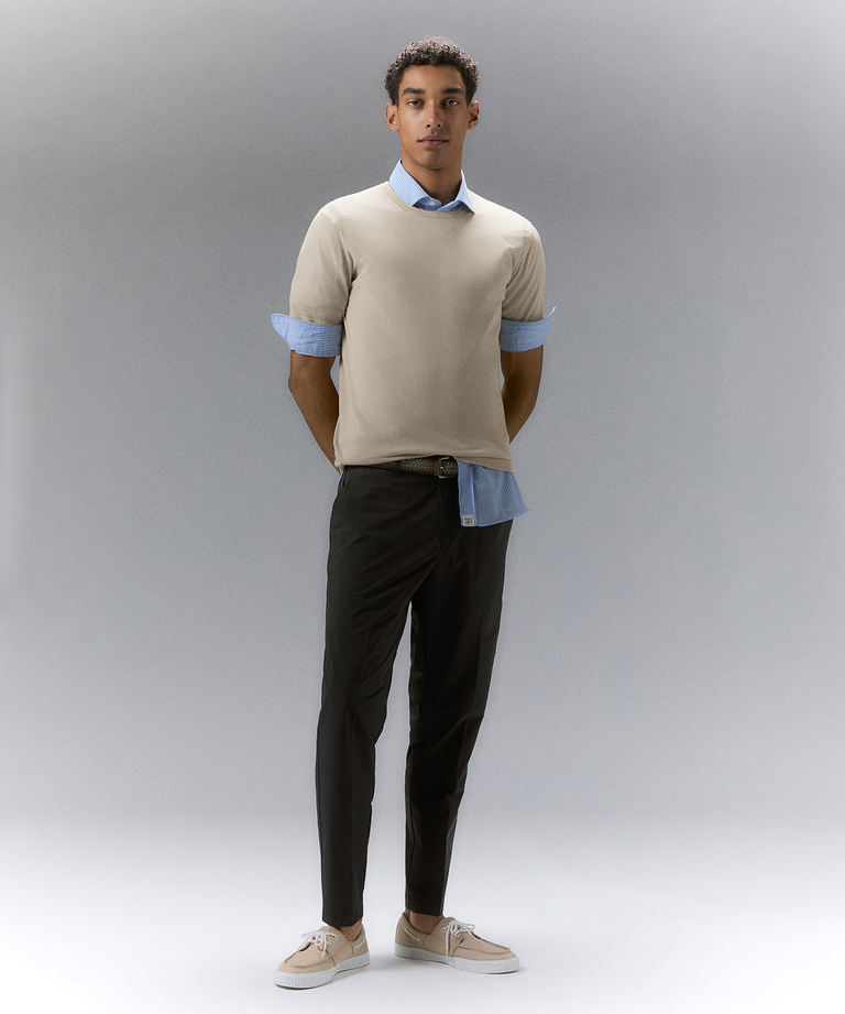 Garment-dyed cotton knit t-shirt - Clothing & accessories | Peuterey