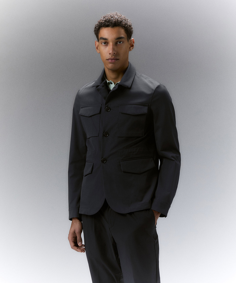 Field jacket in twill opaco