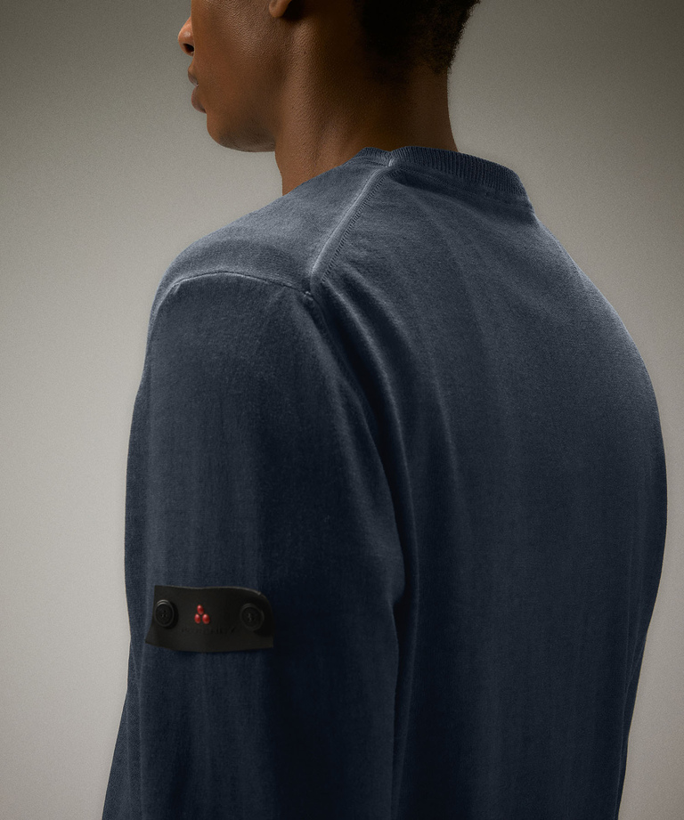 Garment-dyed cotton knit sweater