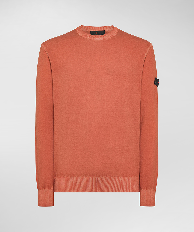 Garment-dyed cotton knit sweater - Clothing & accessories | Peuterey